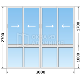 Заказное панорамное окно из алюминиевого профиля AL-456